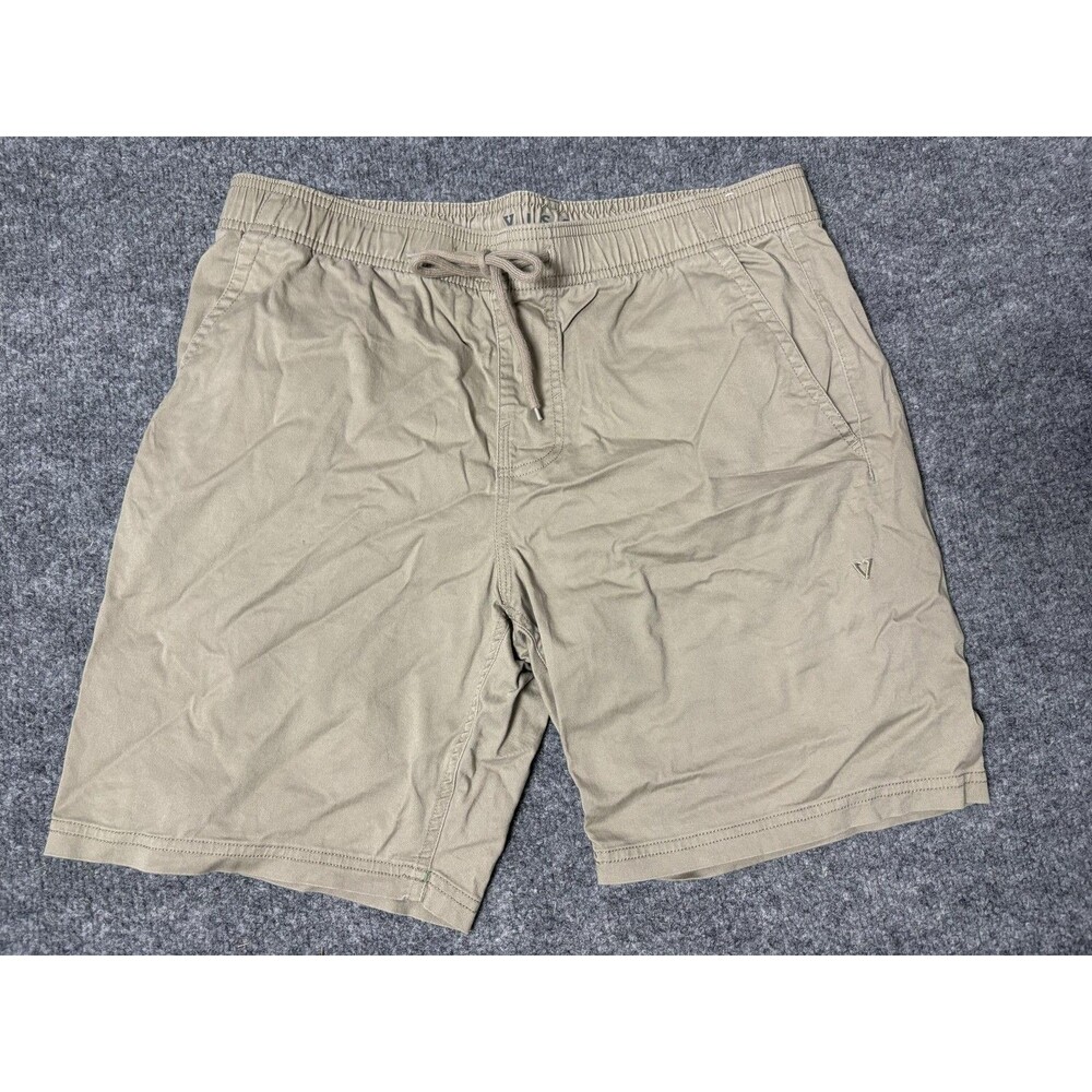 Vissla Chino Shorts Mens M Beige Organic Cotton 7" Inseam Drawstring Casual